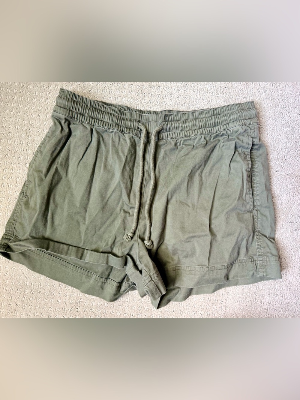 Lou & Grey Olive Green Drawstring Athletic Shorts